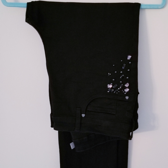 KUT FROM THE KLOTH BLACK STRAIGHT LEG JEANS WITH E - Picture 2 of 3